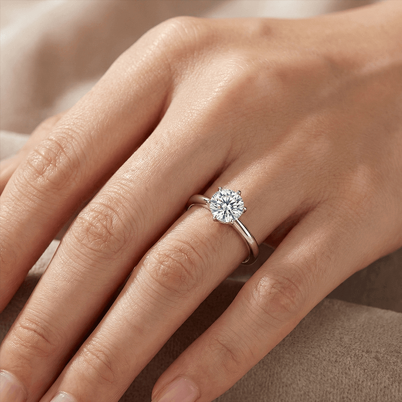 Adjustable Moissanite Eternity Ring in Silver