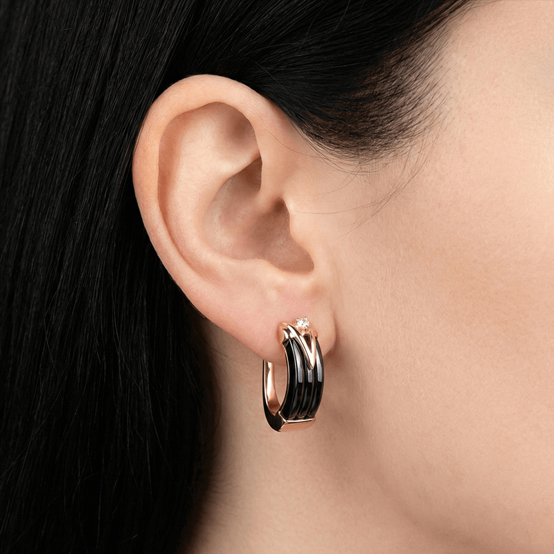 Black Ceramic Earrings