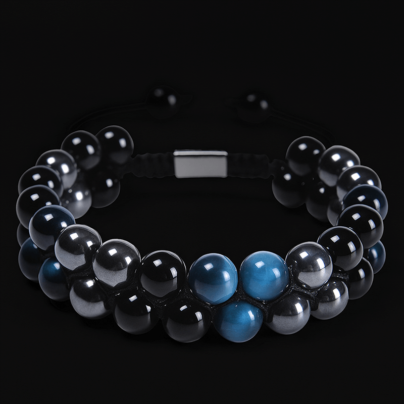 Black Obsidian & Tiger Eye Bracelet