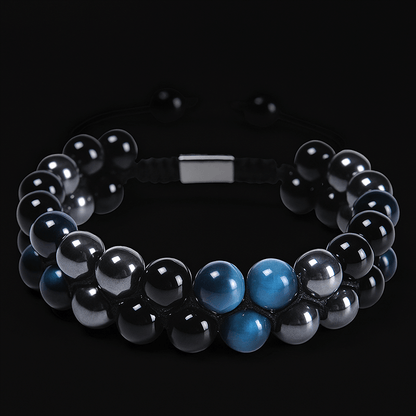 Black Obsidian & Tiger Eye Bracelet