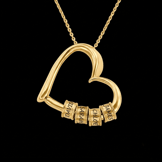 Gold Customized Name Necklace in Heart Shape
