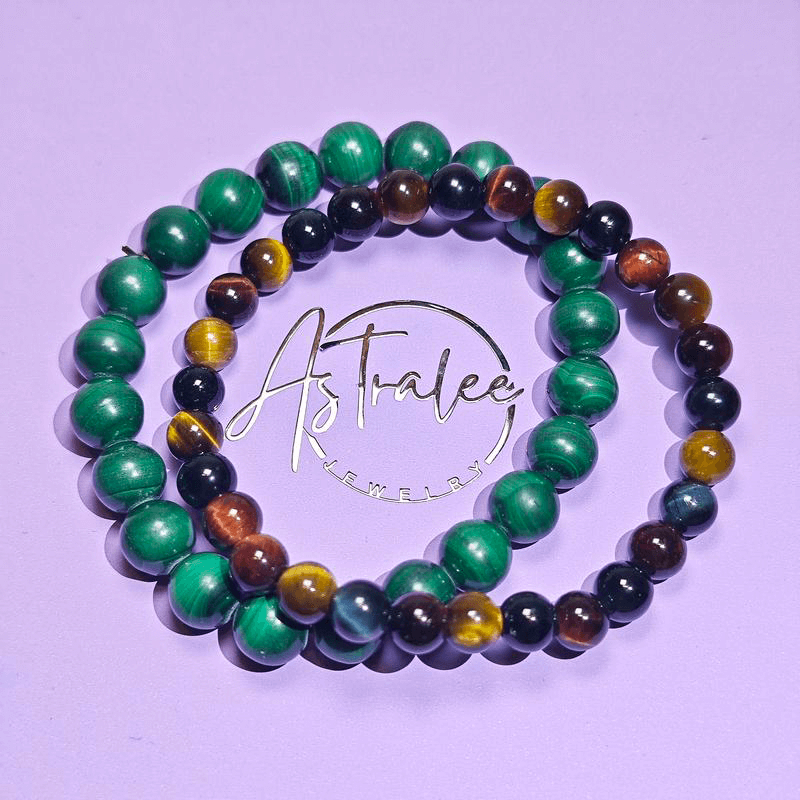 Tiger Eye Malachite Money Bracelet