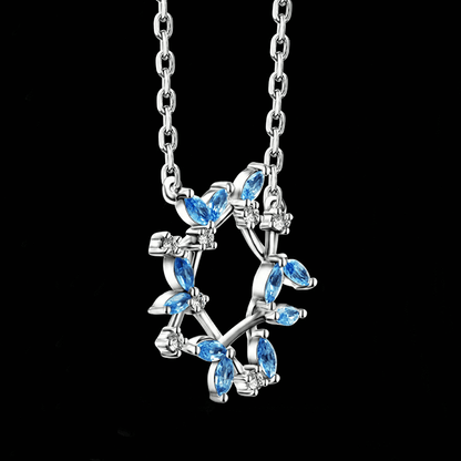 Blue Spinel Leaf Necklace