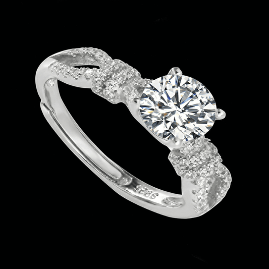 Adjustable Wedding Ring Moissanite