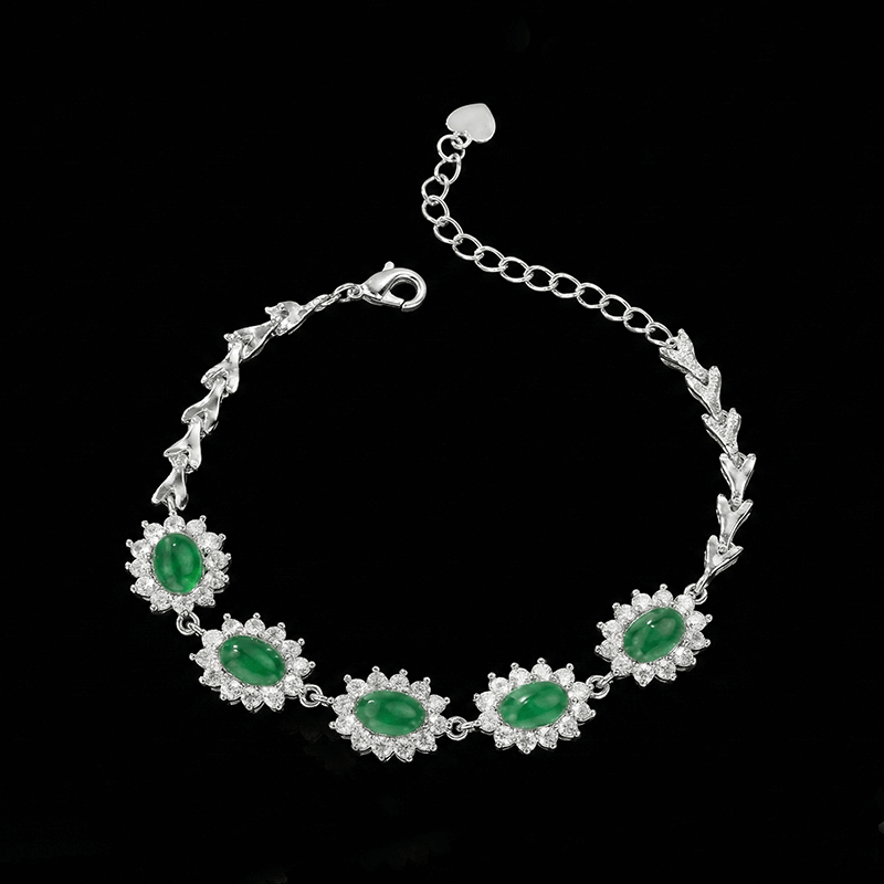 925 Sterling Silver Chalcedony Bracelet