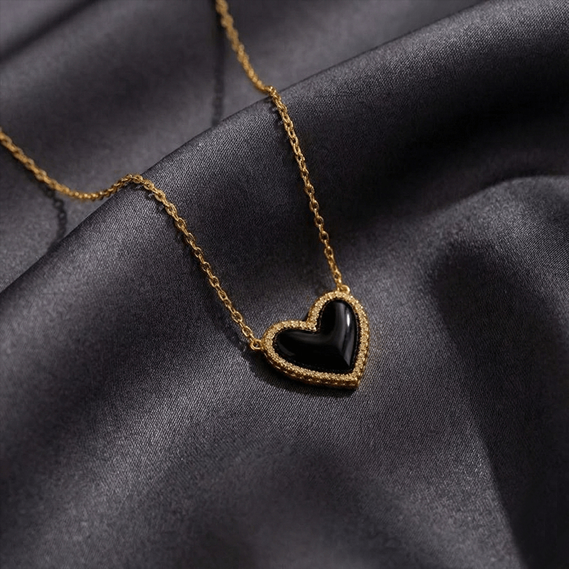 heart necklace in gold