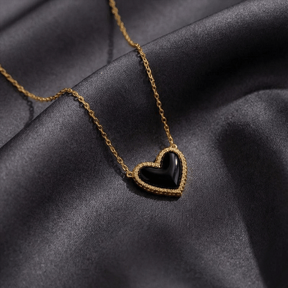 heart necklace in gold