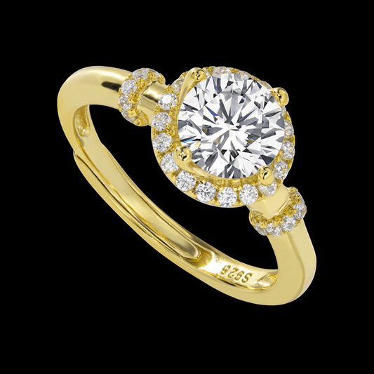 Adjustable White Gold Moissanite Ring