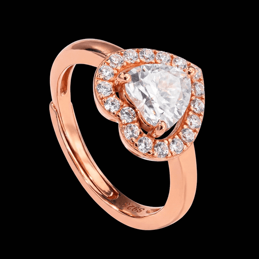 Adjustable Heart Shaped Moissanite Ring