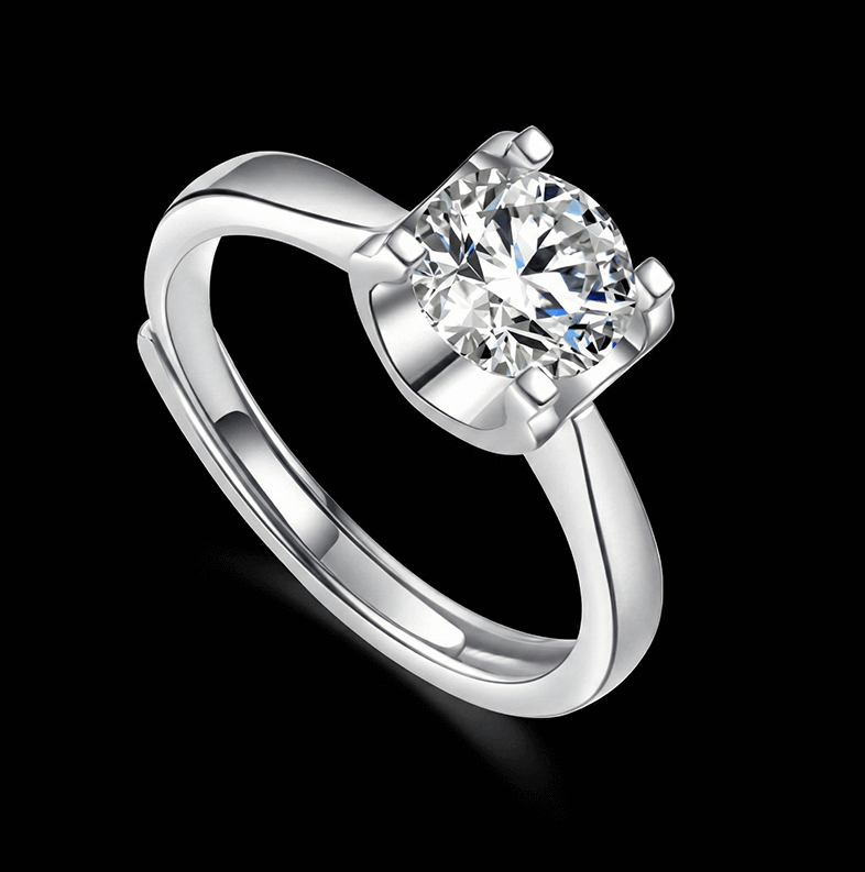 Adjustable Moissanite Wedding Ring