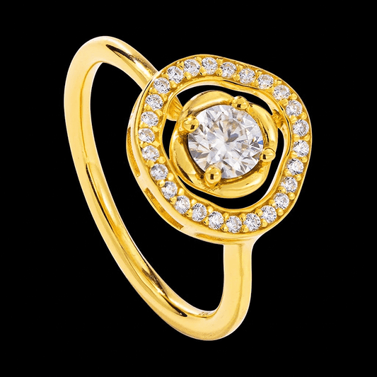 Adjustable Gold Moissanite Ring
