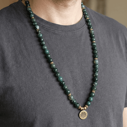 Moss Agate Bead Necklace