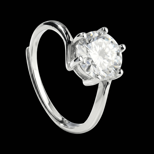 Adjustable Moissanite Engagement Ring