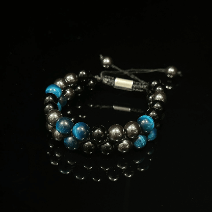 Black Obsidian & Blue Tiger Eye Bracelet
