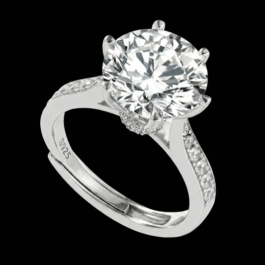 Adjustable Sterling Silver Moissanite Ring
