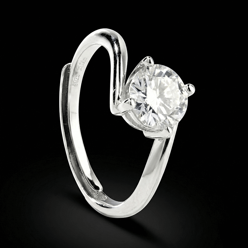 Adjustable Moissanite Halo Ring