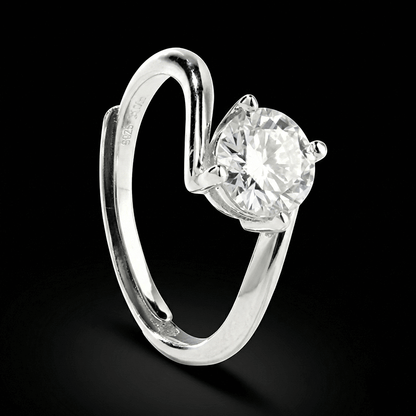 Adjustable Moissanite Halo Ring