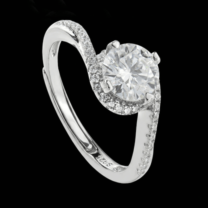 Adjustable Cushion Cut Moissanite Ring