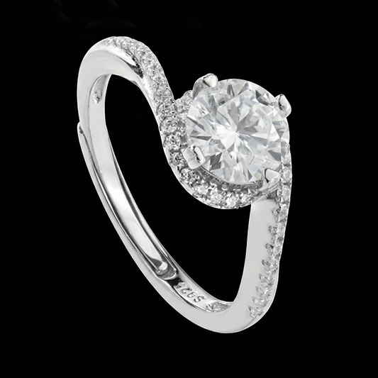 Adjustable Cushion Cut Moissanite Ring
