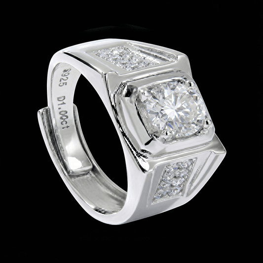 Adjustable Moissanite Ring For Men