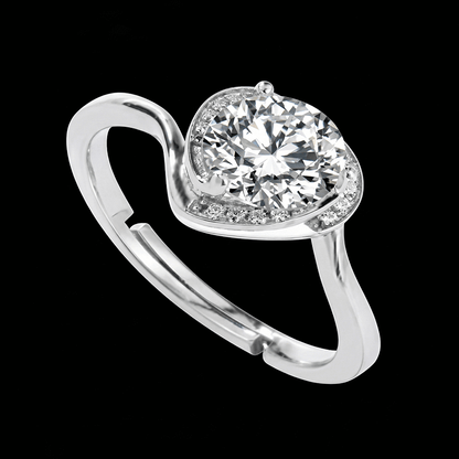 Adjustable Moissanite Heart Ring