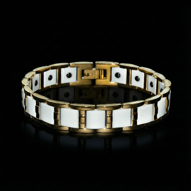 couple magnetic bracelet in white and gold