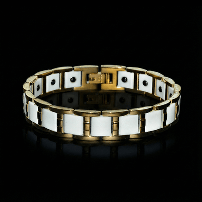 couple magnetic bracelet in white and gold