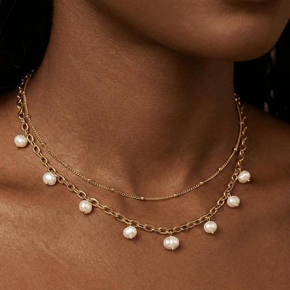 Layered Freshwater Pearl Necklace of Astralee Jewelry