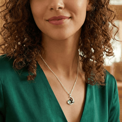 women's moss agate necklace