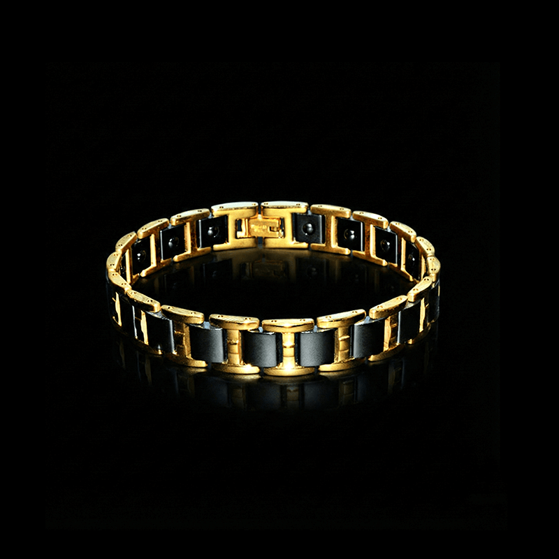 couple magnetic bracelet in black and gold