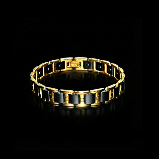 couple magnetic bracelet in black and gold