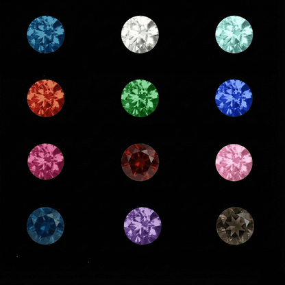 12 colors of 12 birthstones
