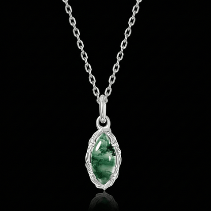 moss agate pendant necklace