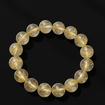 Astralee Jewelry gold beaded rutilated quartz bracelet