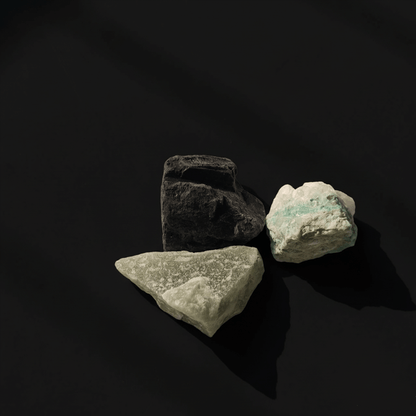 Astralee Jewelry Black green blue white colored rough stones